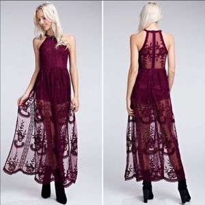 Burgundy Lace Dress
